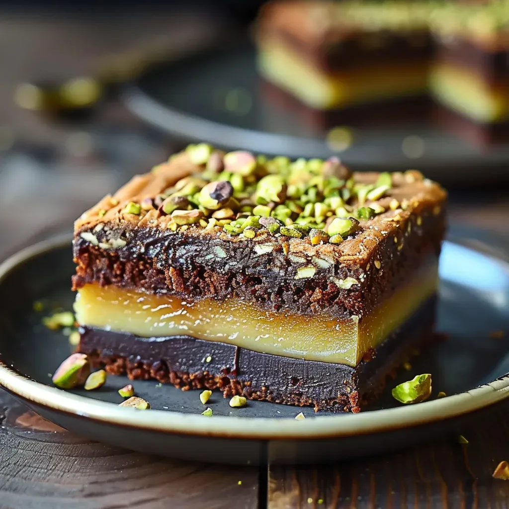 Decadent Pistachio Kunafa Brownies