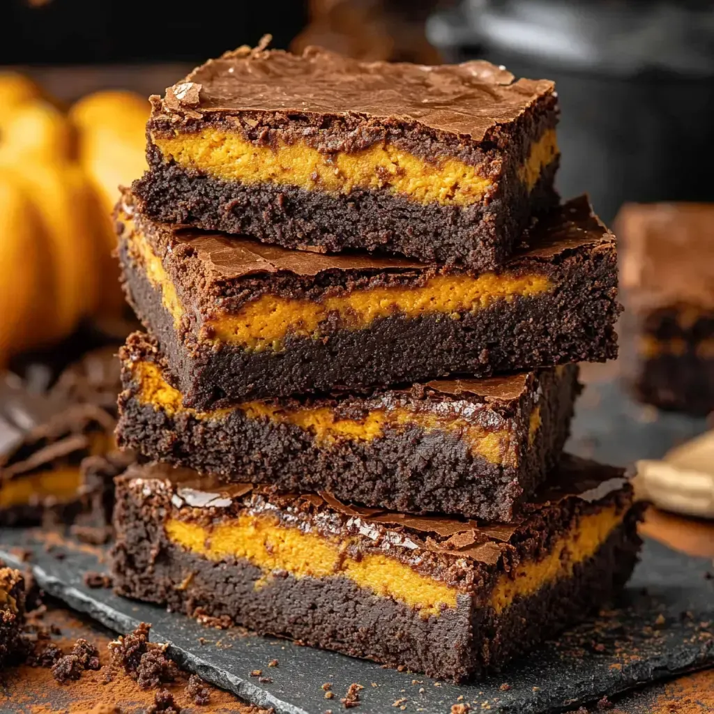 Decadent Pumpkin Brownies with Cream Cheese Swirl