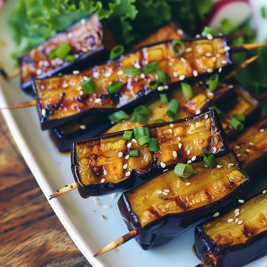 Delicious Miso Glazed Eggplant Skewers