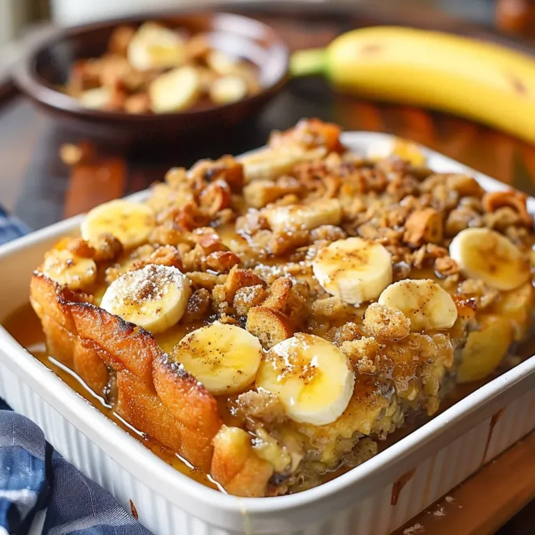 Delicious Overnight Banana French Toast Bake