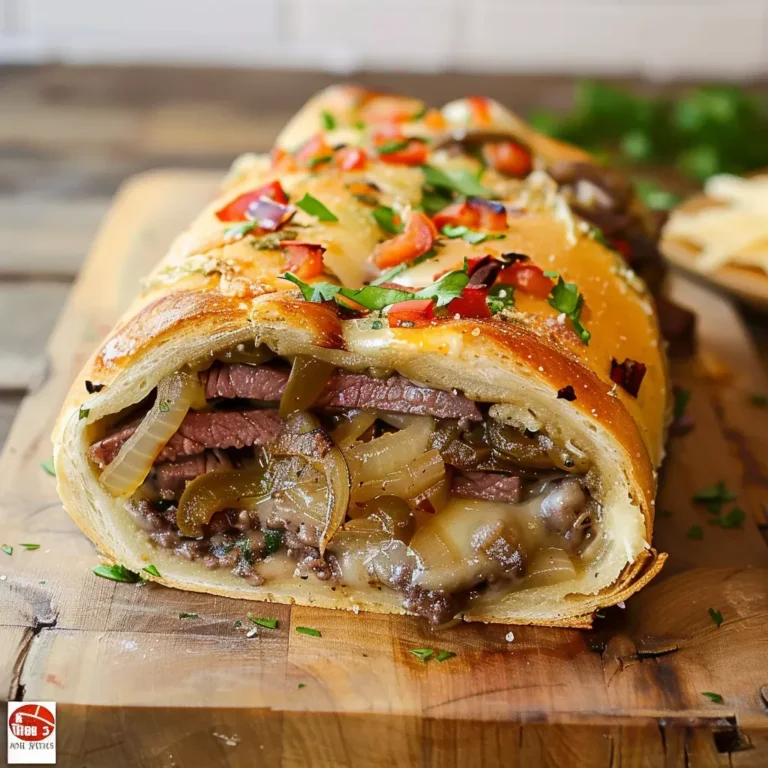 Delicious Philly Cheese Steak Stromboli Recipe