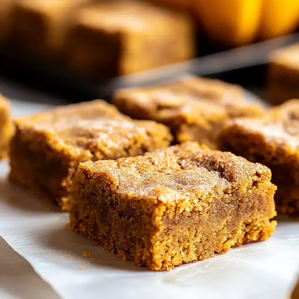 Delicious Pumpkin Snickerdoodle Blondie Bars
