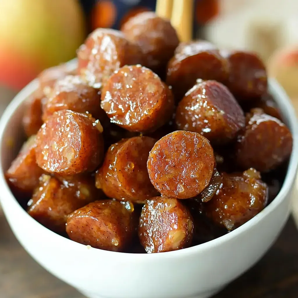 Delicious Slow Cooker Apple Kielbasa Bites