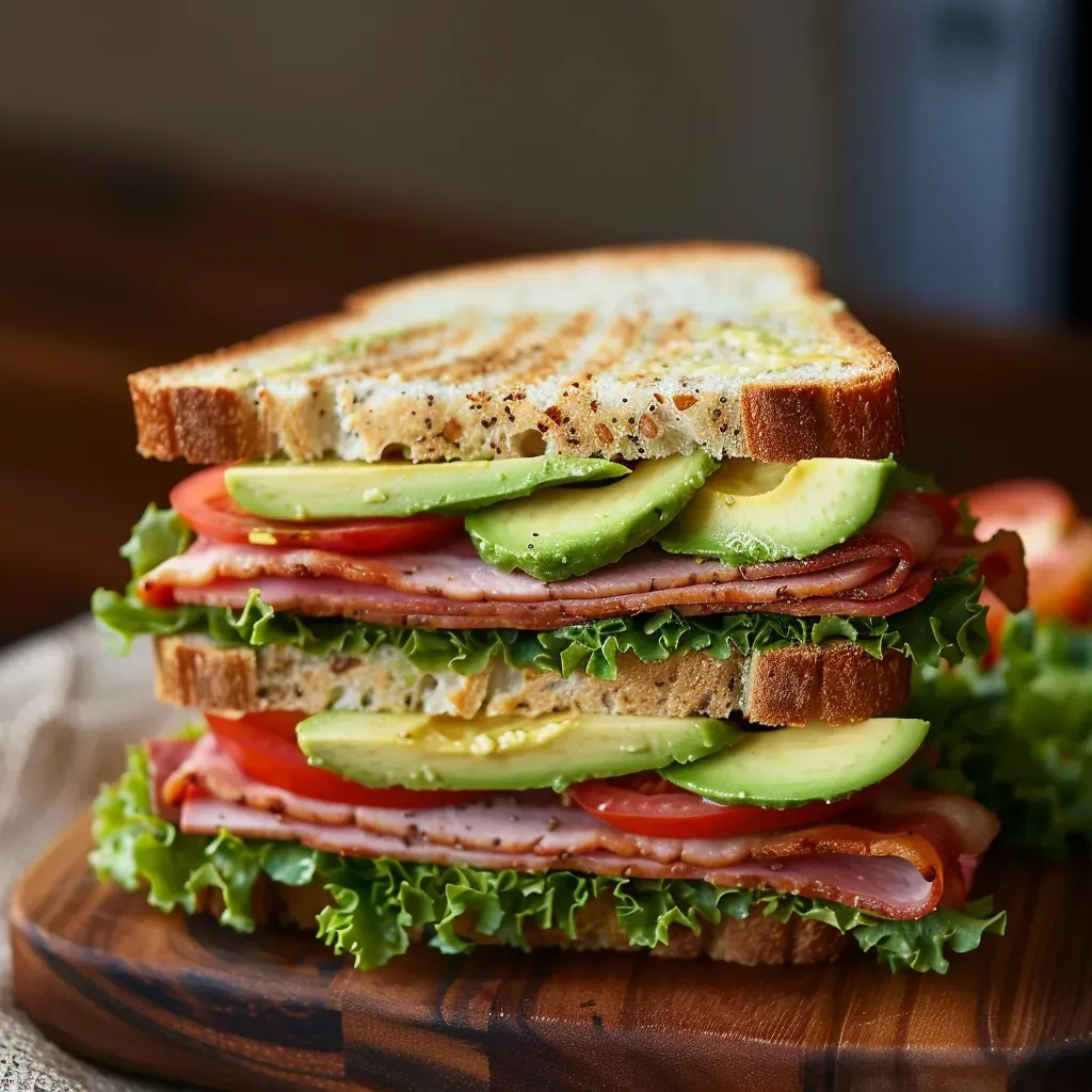Delicious Turkey Avocado Club Sandwich