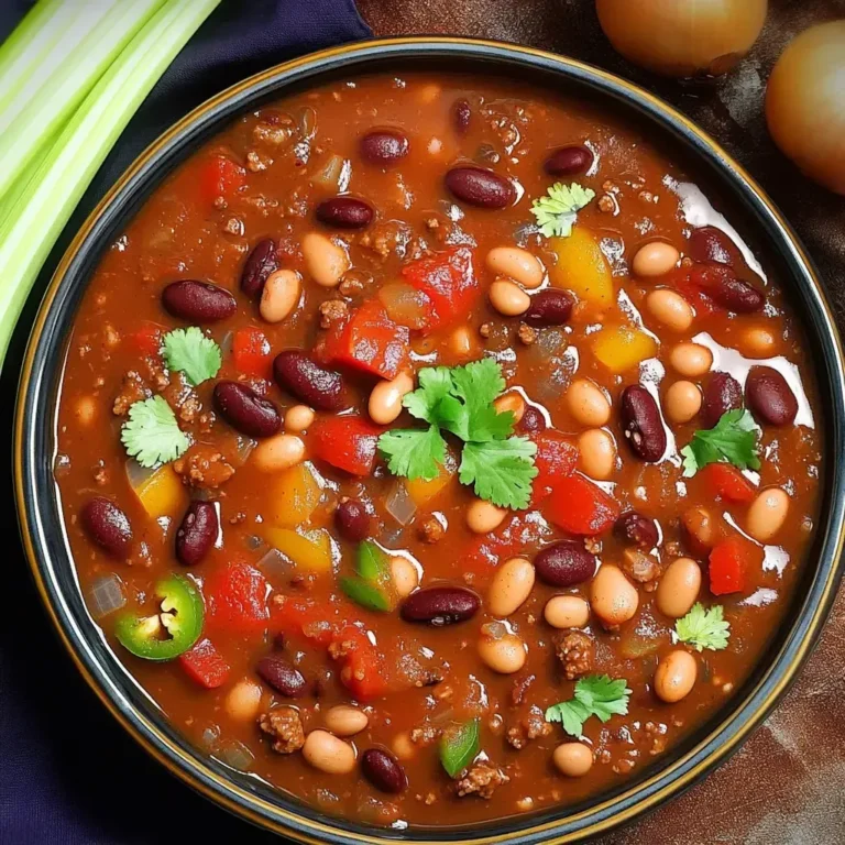 Hearty Three Bean Chili Recipe