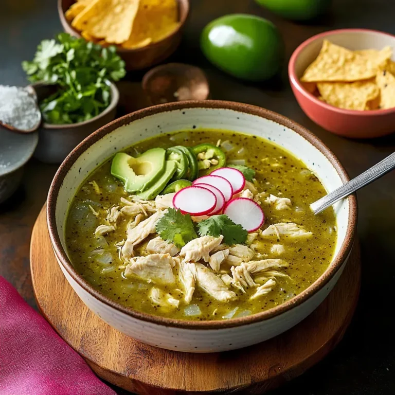 Homemade Green Chicken Pozole Soup Recipe