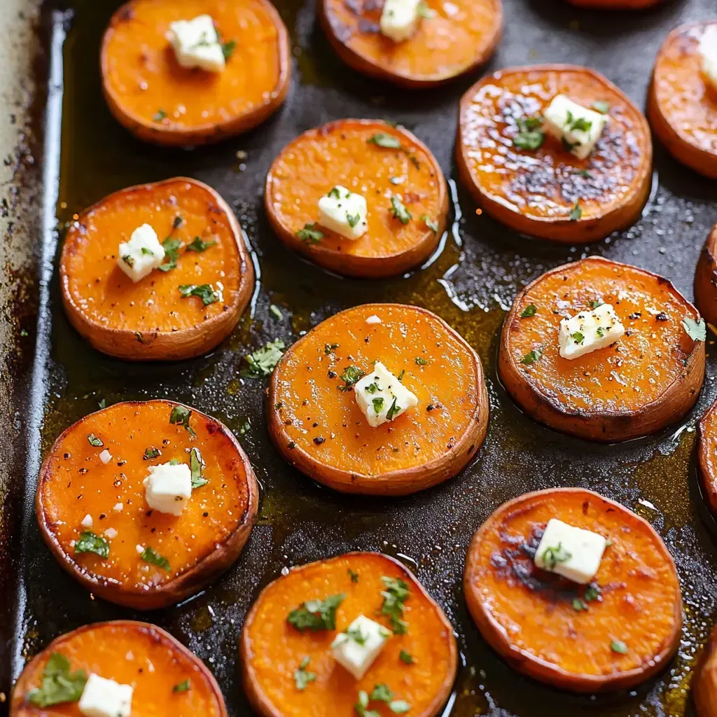 Honey Feta Roasted Sweet Potato Rounds Recipe