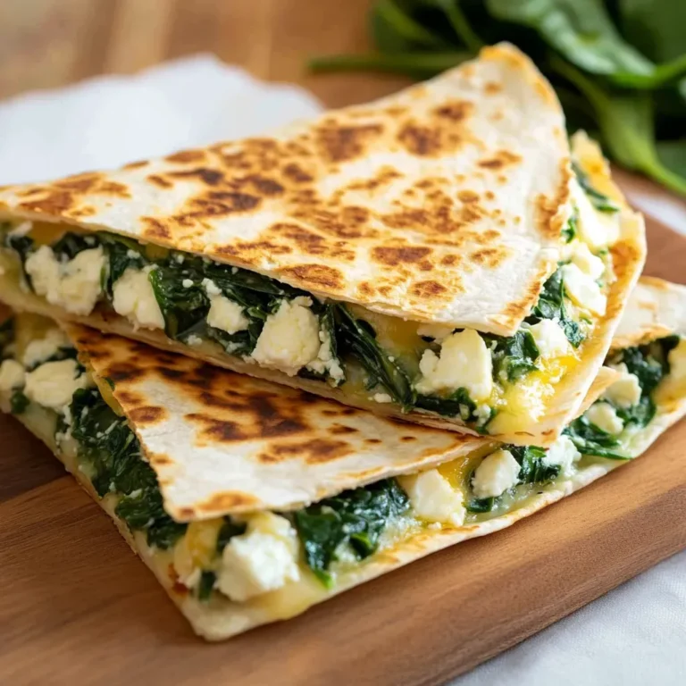 Quick Spinach Feta Breakfast Quesadilla: Ready in 10 Minutes