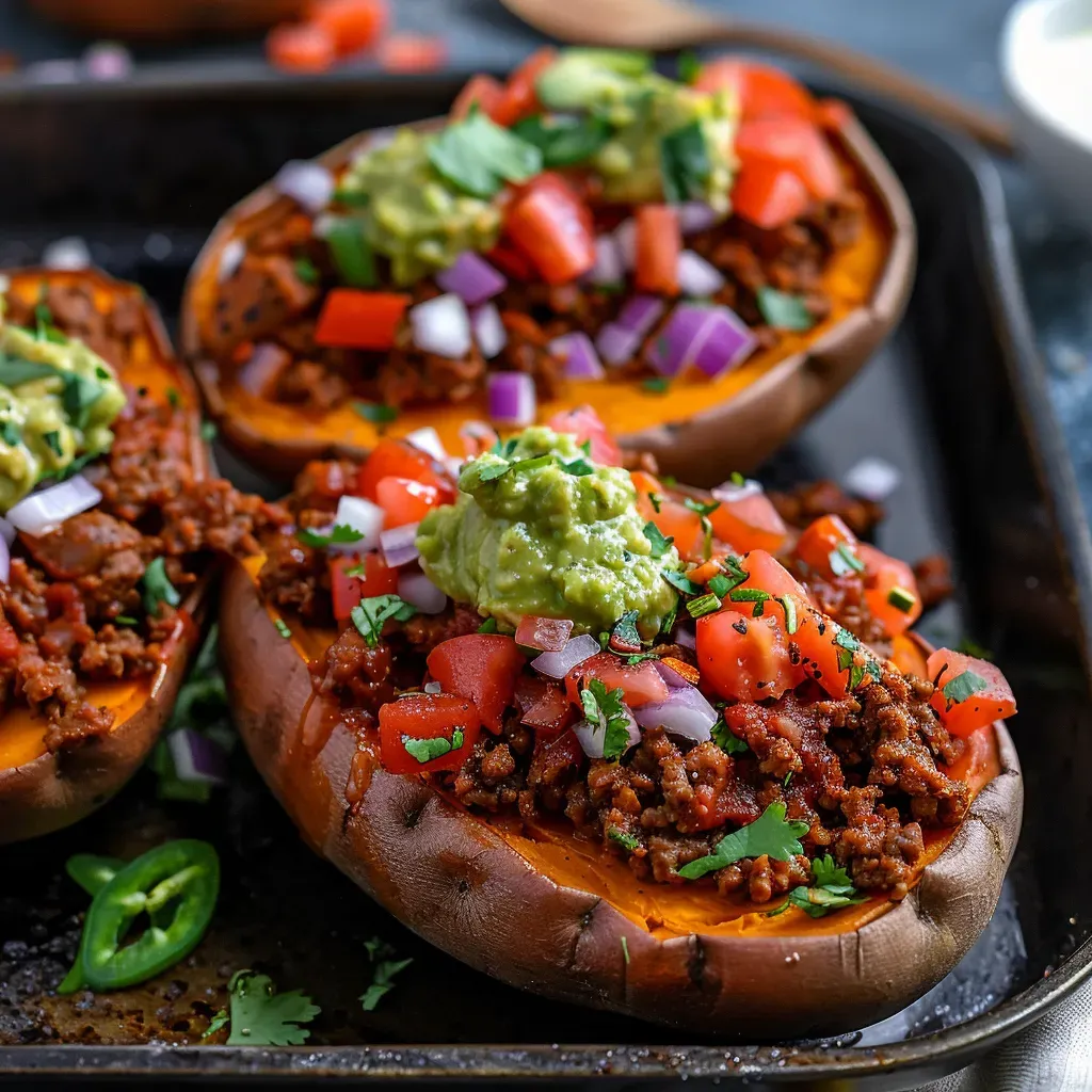 Quick Taco Stuffed Sweet Potatoes Recipe