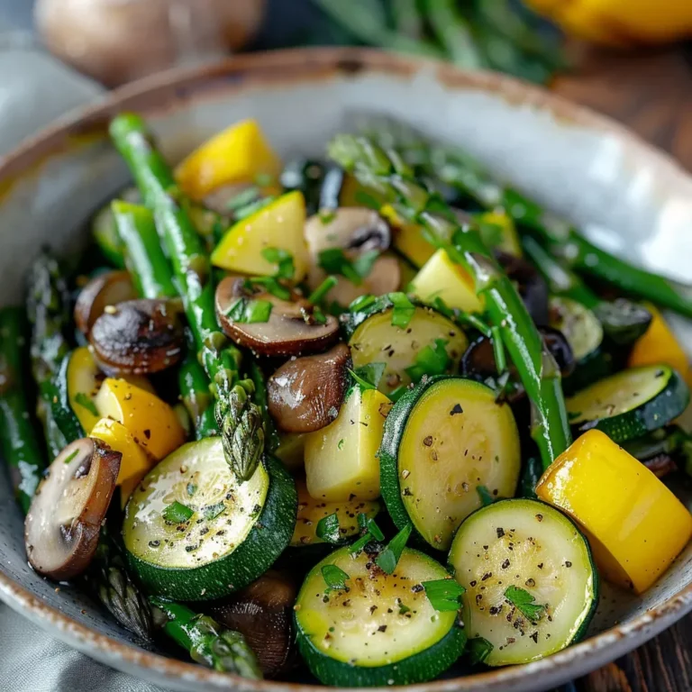 Savory Asparagus Zucchini Squash Stir-Fry