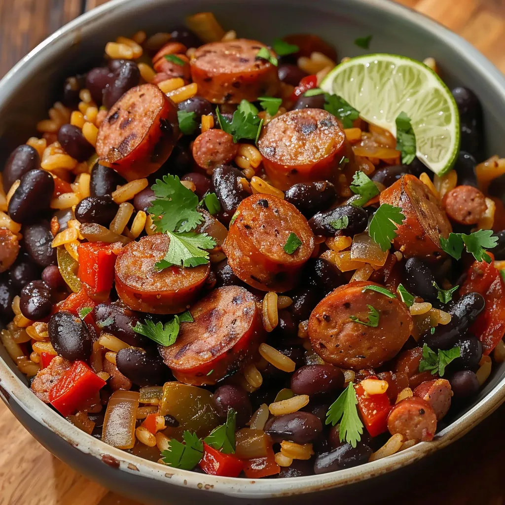 Savory Black Bean Sausage Casserole