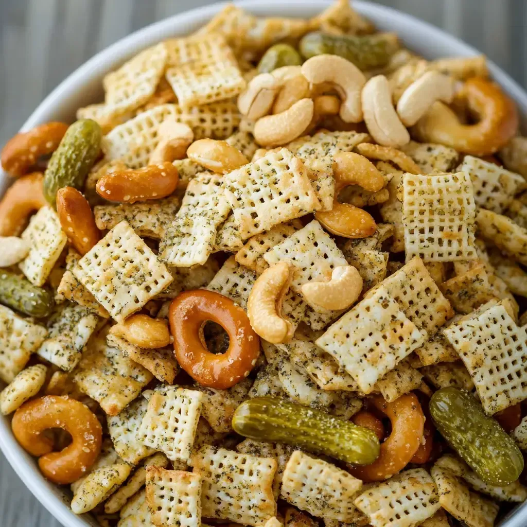 Savory Dill Pickle Chex Mix Recipe