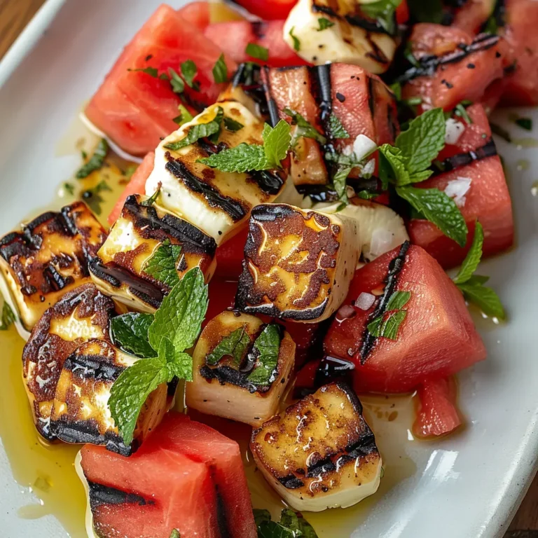 Savory Grilled Halloumi Watermelon Salad Recipe