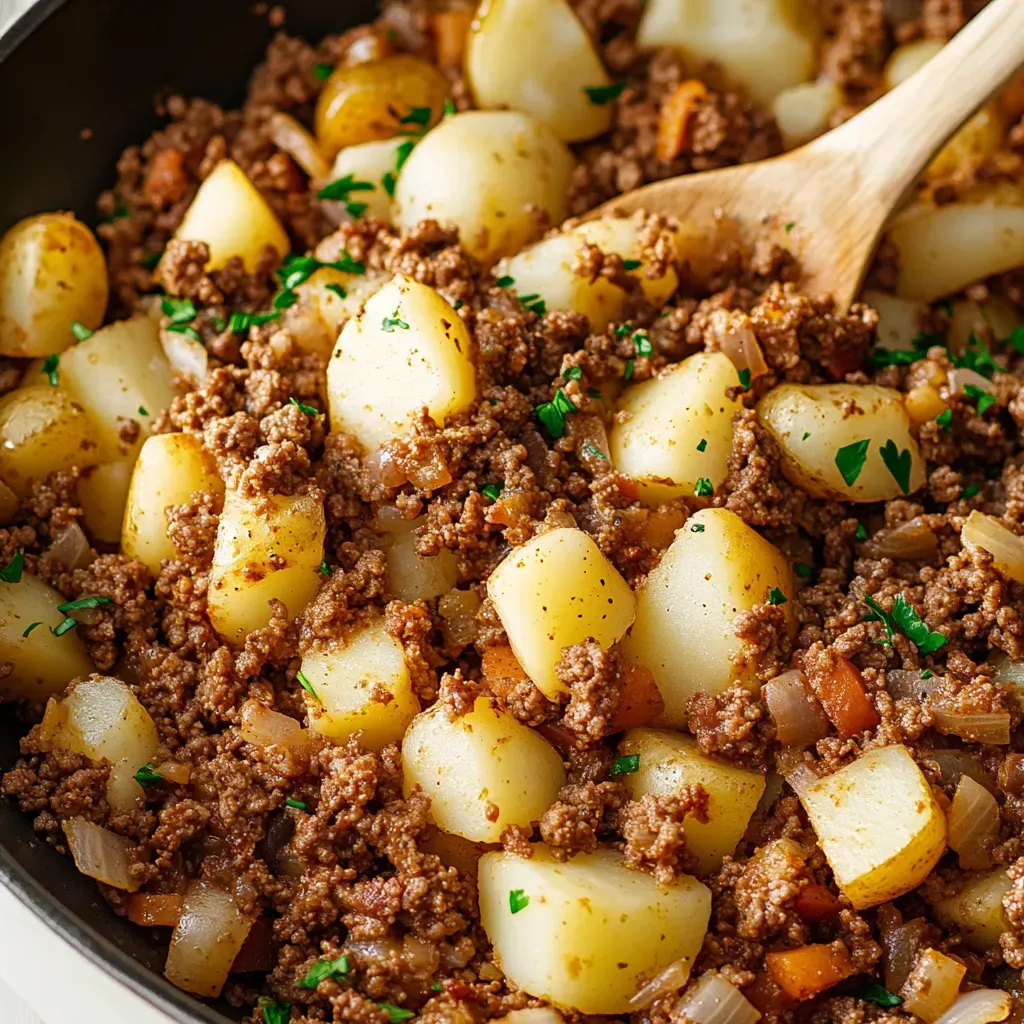 Savory Ground Beef Potato Skillet