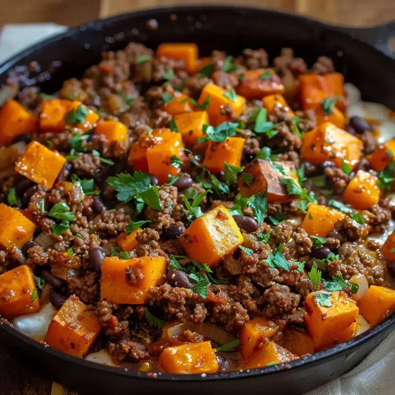 Savory Ground Beef Sweet Potato Skillet Recipe