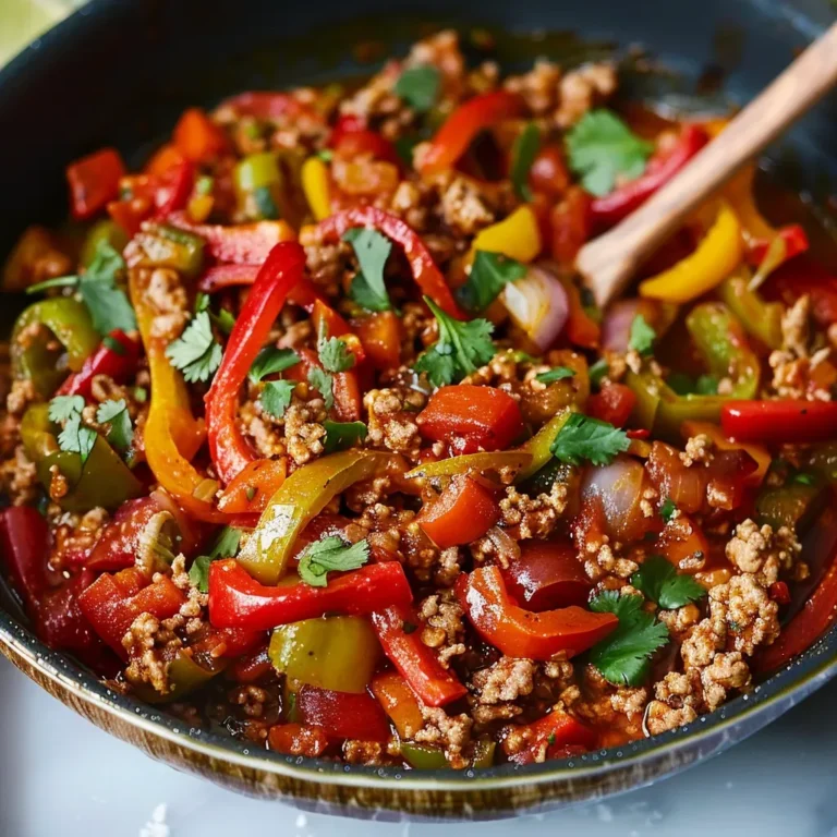 Savory Ground Turkey with Colorful Peppers