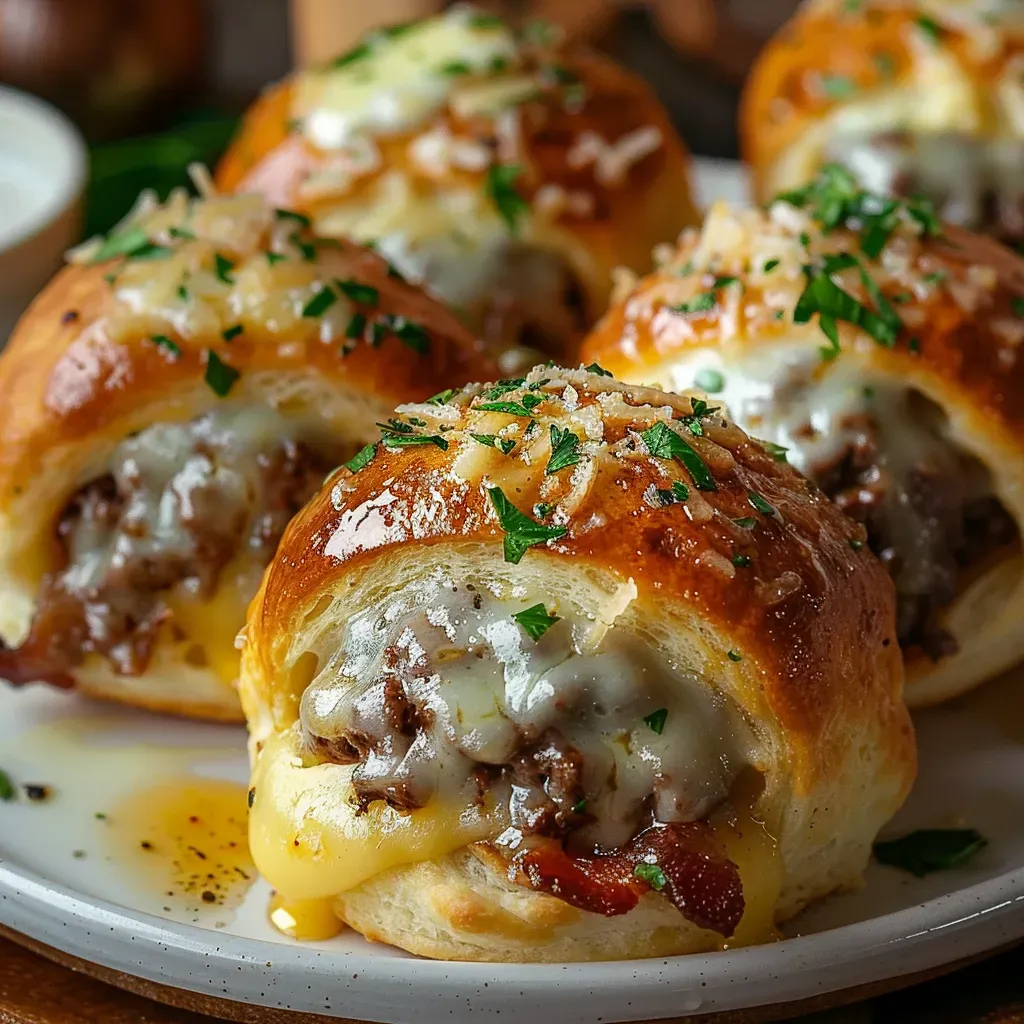 Savory Homemade Garlic Parmesan Cheeseburger Bombs