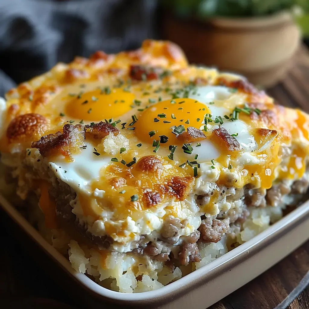 Savory Sausage Hashbrown Casserole with Cream Cheese