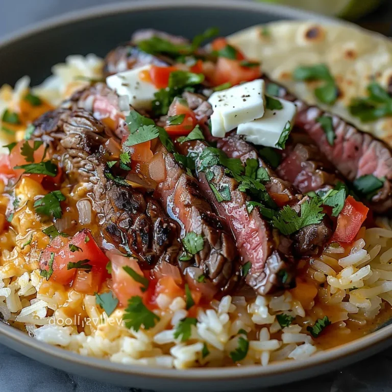 Savory Steak Queso Rice Bowl