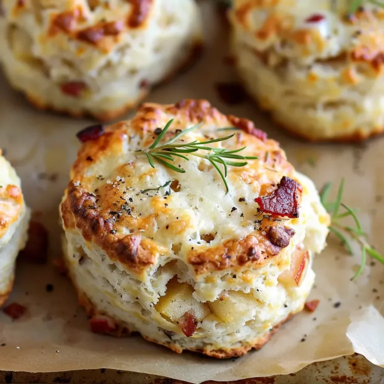 Savory White Cheddar Bacon Apple Biscuits