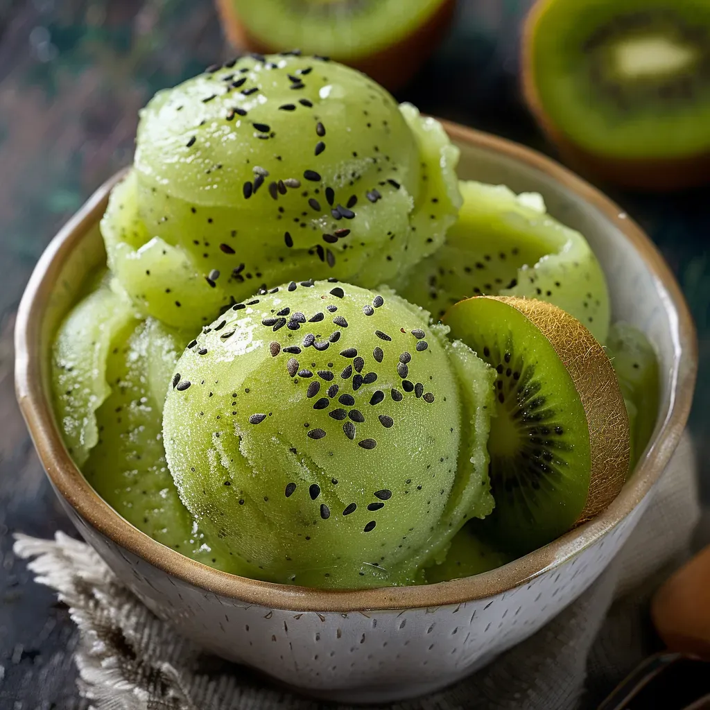 Tangy and Refreshing Kiwi Sorbet