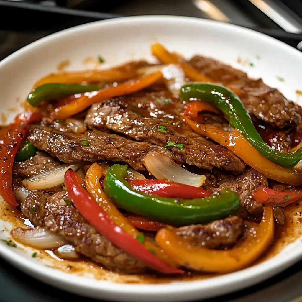 Tender Pepper Steak with Bell Peppers and Onion