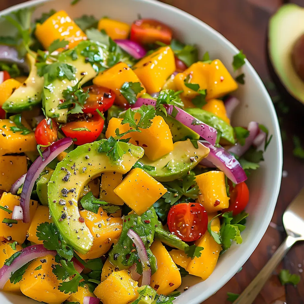 Tropical Avocado Mango Salad: Refreshing Lime Dressing