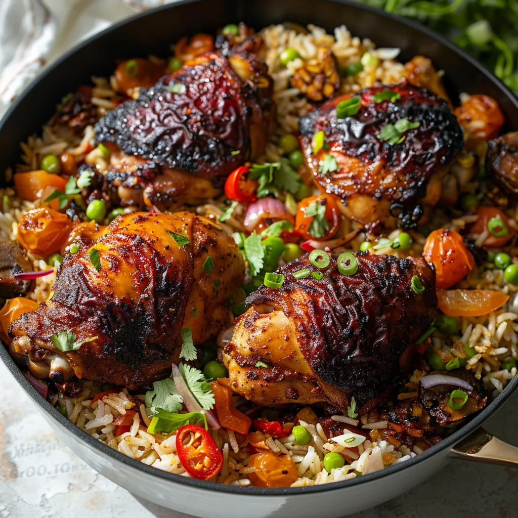Tropical Caribbean Chicken & Flavored Rice Recipe