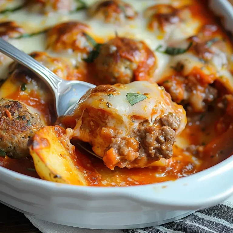 Ultimate Cheesy Meatball Potato Bake Recipe